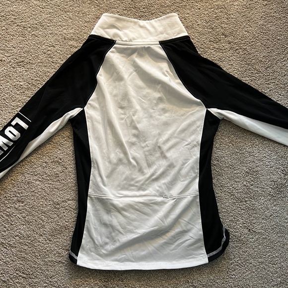 VS PINK Ultimate black white deep quarter zip track jacket back zip pocket small - Picture 4 of 5